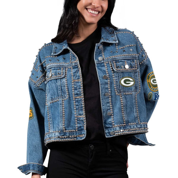 NFL Green Bay Packers Blue Denim Jacket