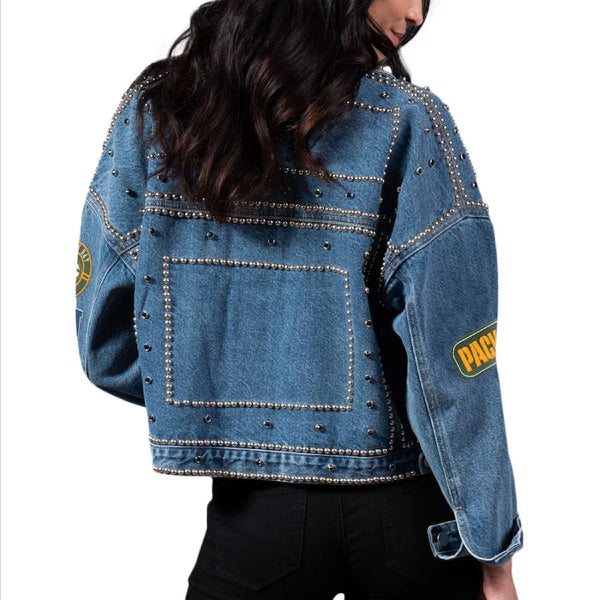 NFL Green Bay Packers Blue Denim Jacket