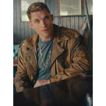 I Used To Be Famous 2022 Ed Skrein Brown Leather Jacket