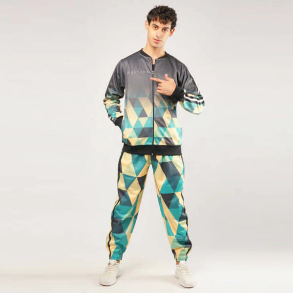 ILLUSION Print Fleece Tracksuit