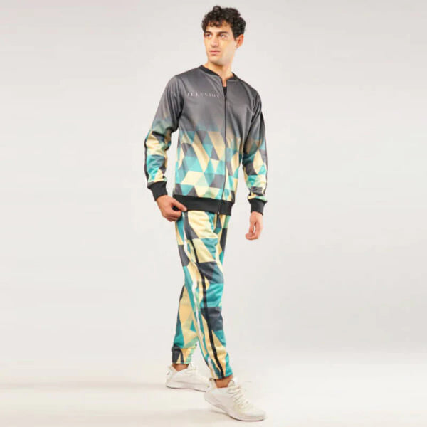 ILLUSION Print Fleece Tracksuit