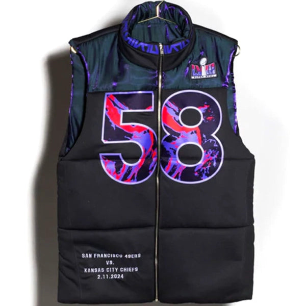 Super Bowl LVIII Kristin Juszczyk Black Vest