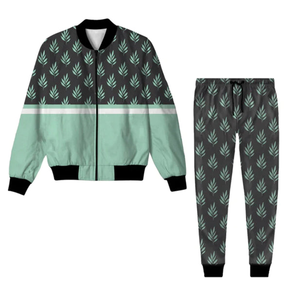 Leafs Pattern Print Tracksuit