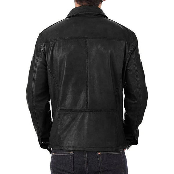 Real Lambskin Classic Leather Jacket | Genuine Leather Biker Jacket men