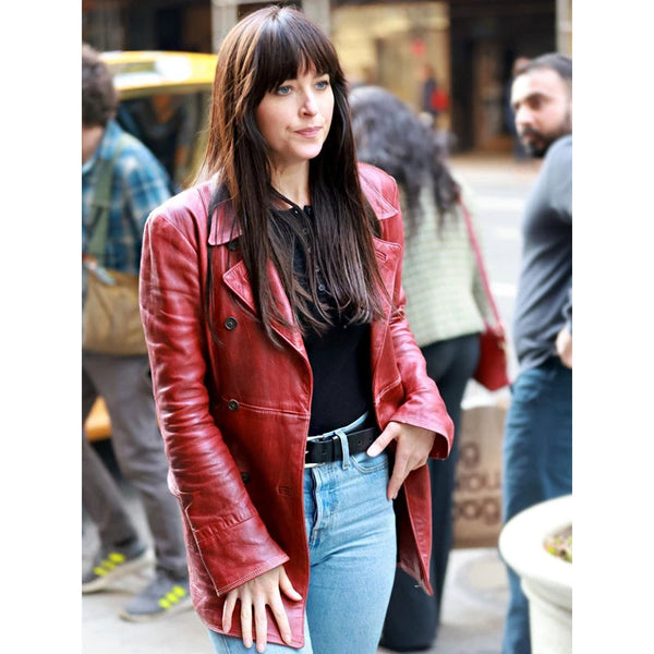 Madame Web Dakota Johnson Maroon Jacket