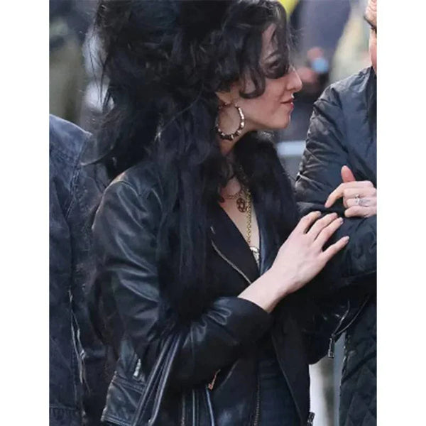 Marisa Abela Back To Black Black Leather Jacket