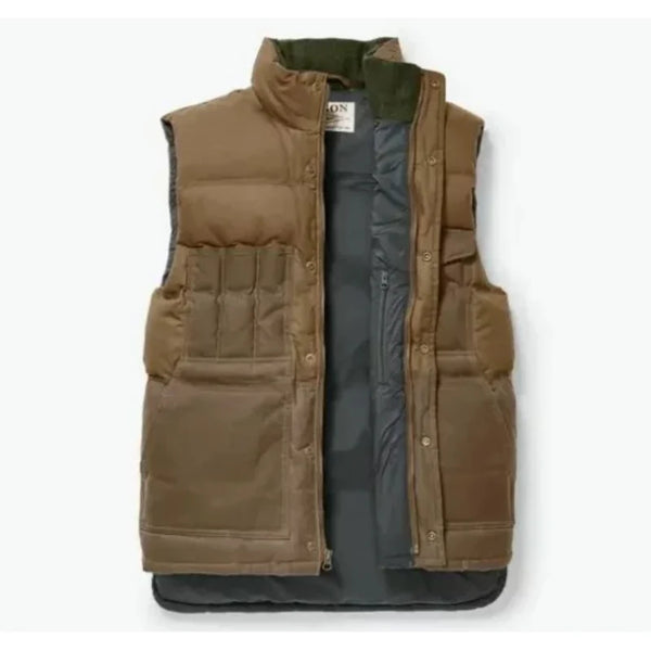 Men Brown Puffer Vest