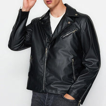 Men's Lambskin Winter Jacket - Black Biker Jacket