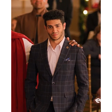 Mena Massoud Hotel for the Holidays 2022 Plaid Blazer