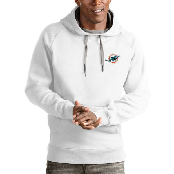 Mens Miami Dolphins Olive Logo Victory Pullover Hoodie