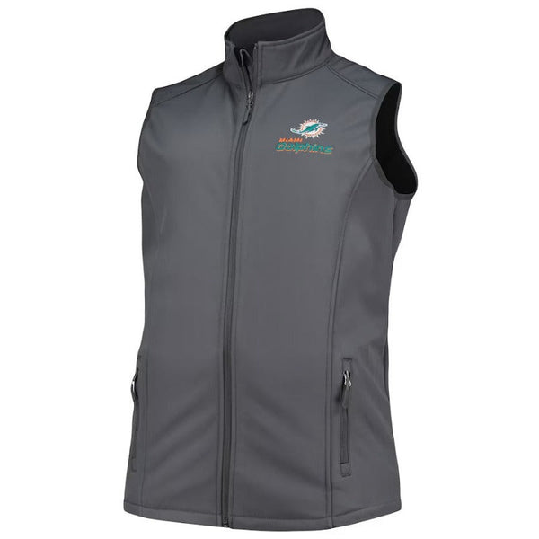 Miami Dolphins Printed Logo Grey Fleece Vest