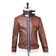 Men's Jacket Winter Highneck Warm Fur Liner Lapel Leather Zipper