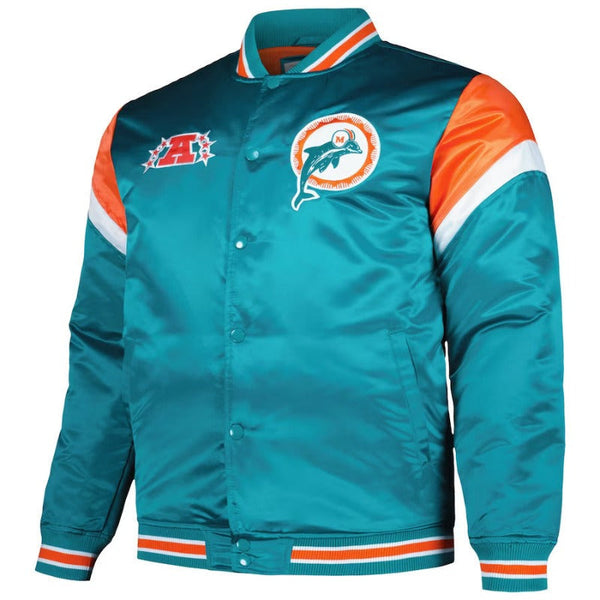 Miami Dolphins Aqua And Orange Bomber Jacket