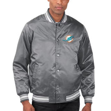 Miami Dolphins Grey Bomber Jacket