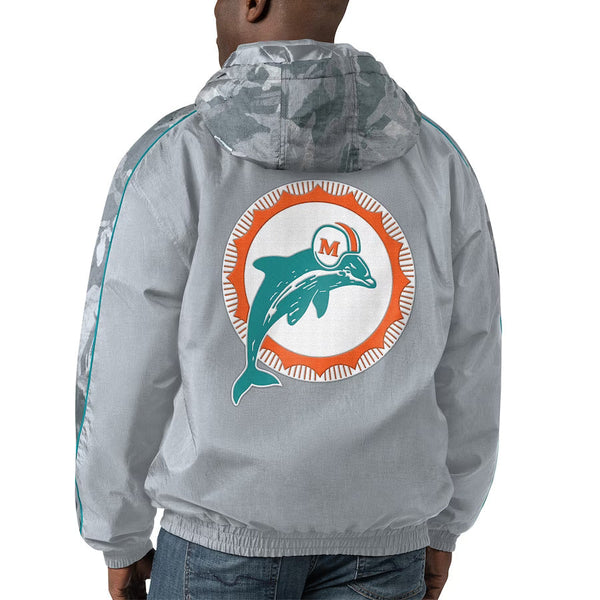 Miami Dolphins Grey Full Zip Hoodie