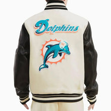 Miami Dolphins White Bomber Vintage Jacket