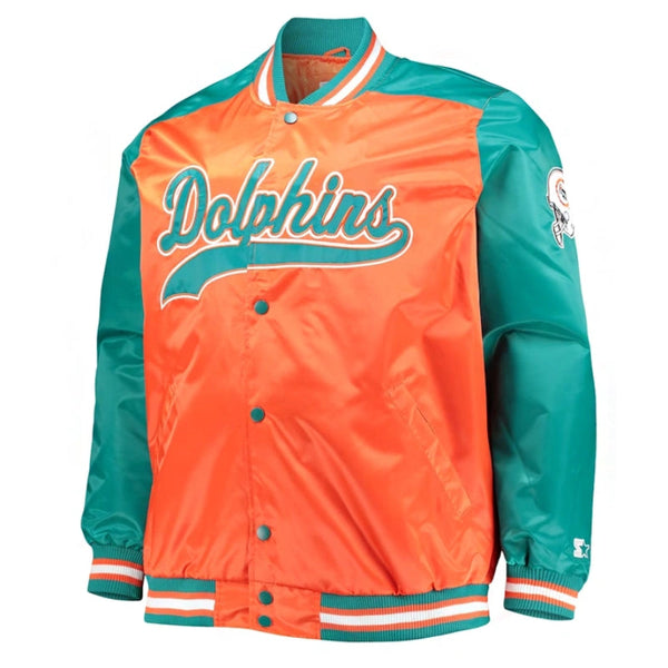 Starter Orange Miami Dolphins Varsity Jacket