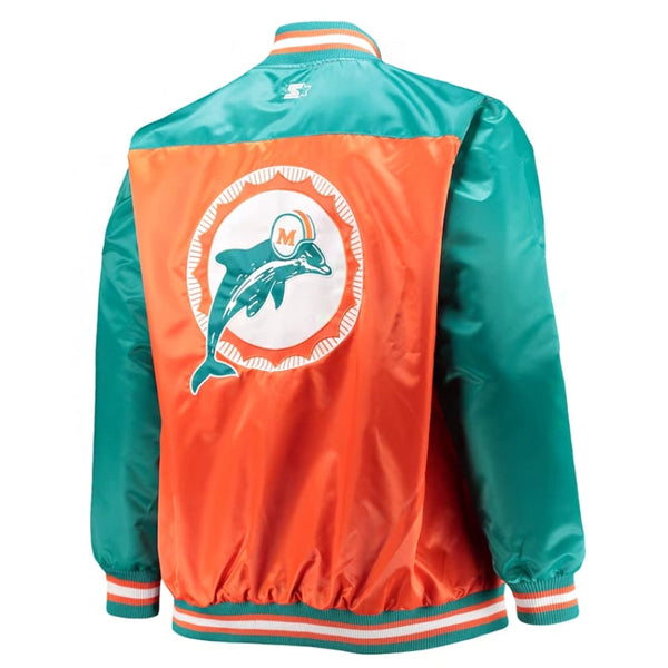 Starter Orange Miami Dolphins Varsity Jacket