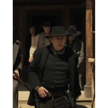 Murder at Yellowstone City Gabriel Byrne Black Coat