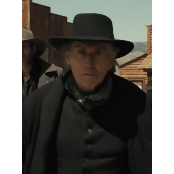 Murder at Yellowstone City Gabriel Byrne Black Coat