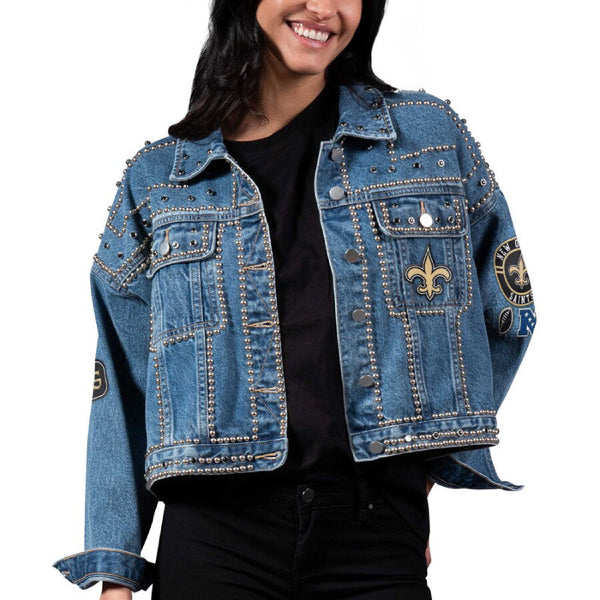 NFL New Orleans Saints Blue Denim Jacket