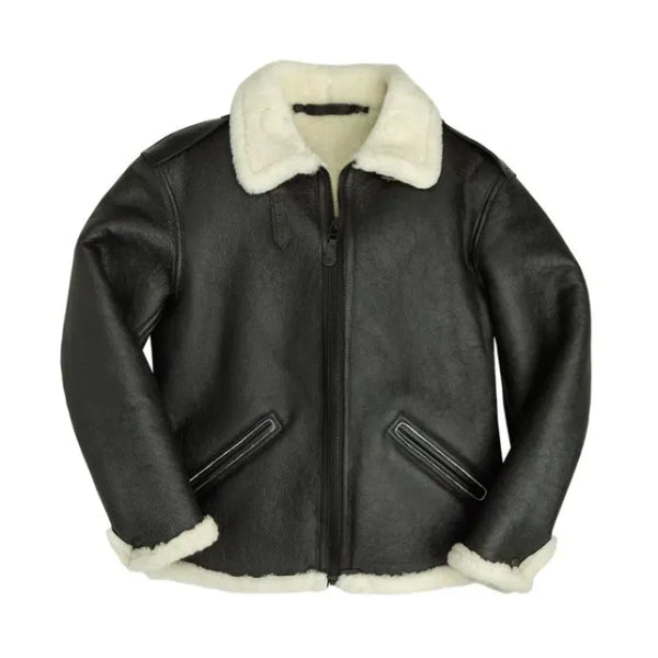 Philip Black Shearling Leather Jacket