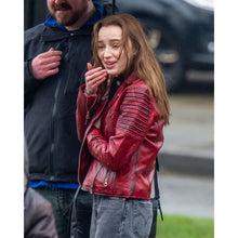 Phoebe Dynevor Bank of Dave Leather Jacket