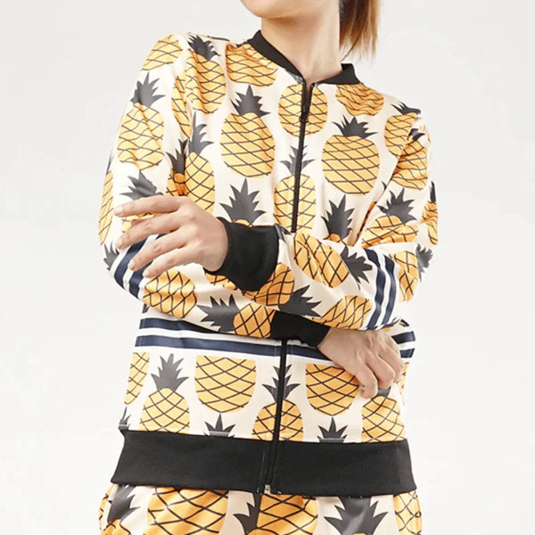 Pineapples Pattern Fleece Tracksuit