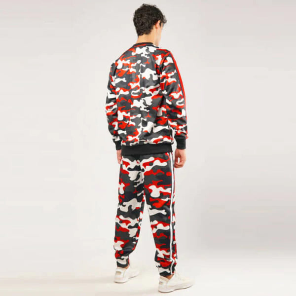 Red and Black Camo Print Tracksuit