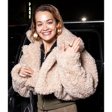 Rita Ora Met Gala Beige Teddy Jacket