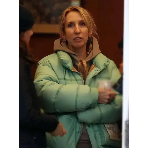 Sam Taylor-Johnson Back To Black Mint Puffer Jacket