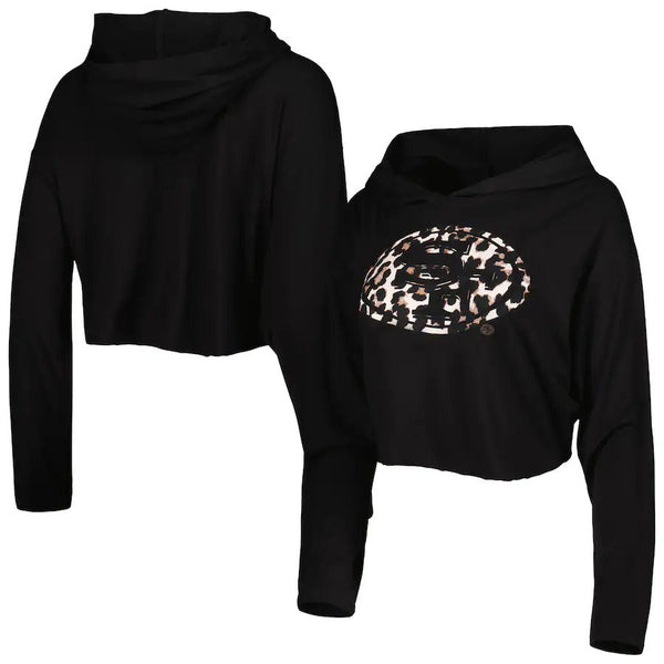 San Francisco 49ers Leopard Cropped Fleece Hoodie