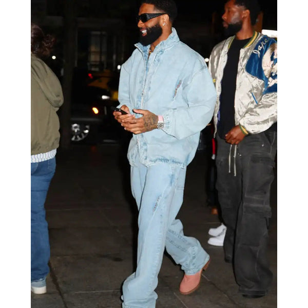 Odell Beckham Jr. Met Gala After Party Denim Suit