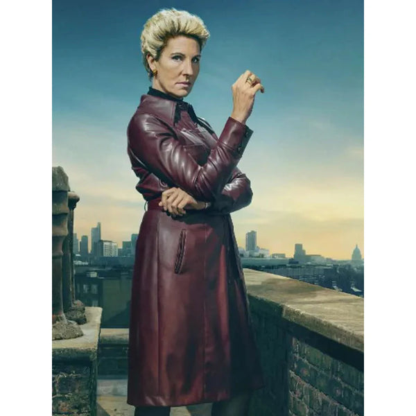 Sexy Beast Cecilia Logan Maroon Leather Coat