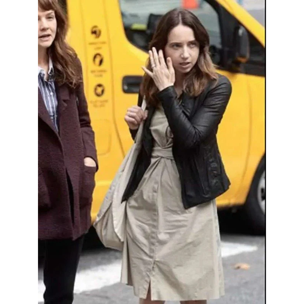 She Said 2022 Zoe Kazan Black Leather Jacket