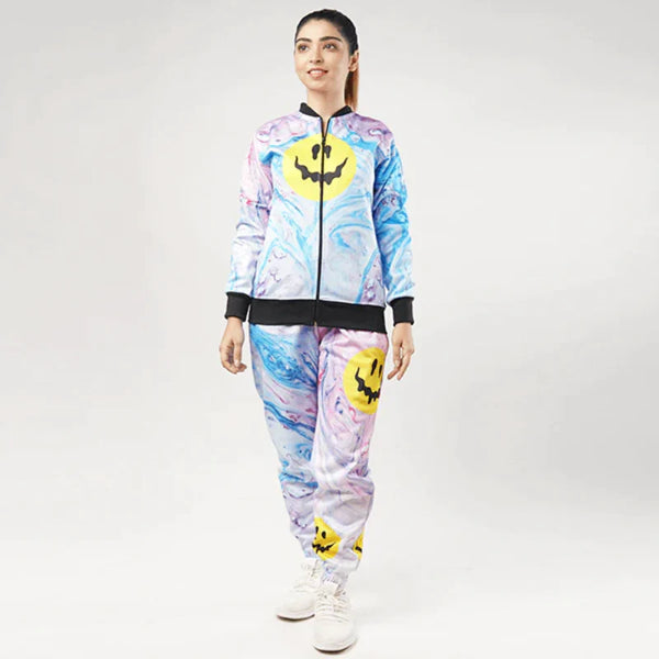 Smiley Face Print Tracksuit