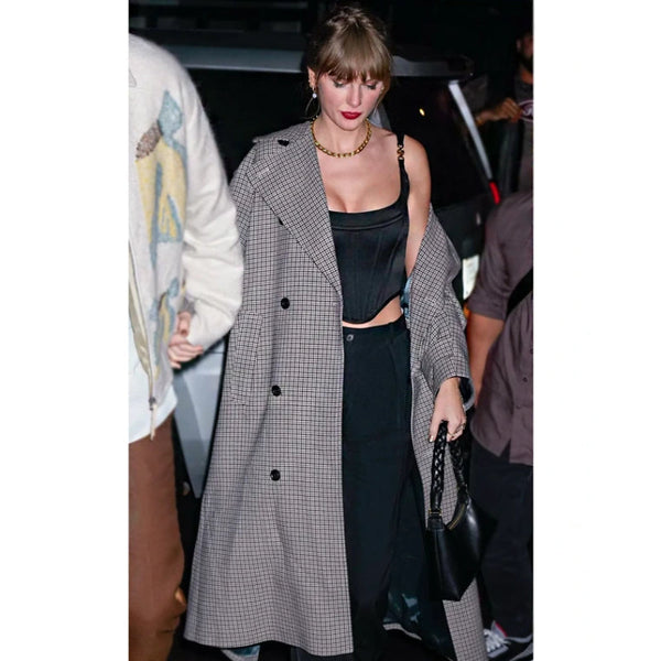 Taylor Swift Gray Plaid Coat