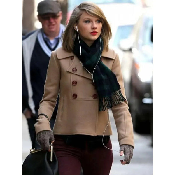 Taylor Swift In New York Street Peacoat