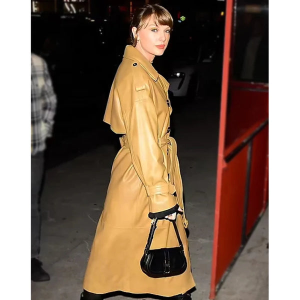 Taylor Swift Leather Trench Coat