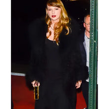 Taylor Swift Poor Things Premiere Black Fur Coat