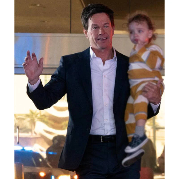 The Family Plan Mark Wahlberg Black Suit