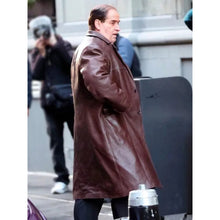 The Penguin Colin Farrell Brown Leather Coat