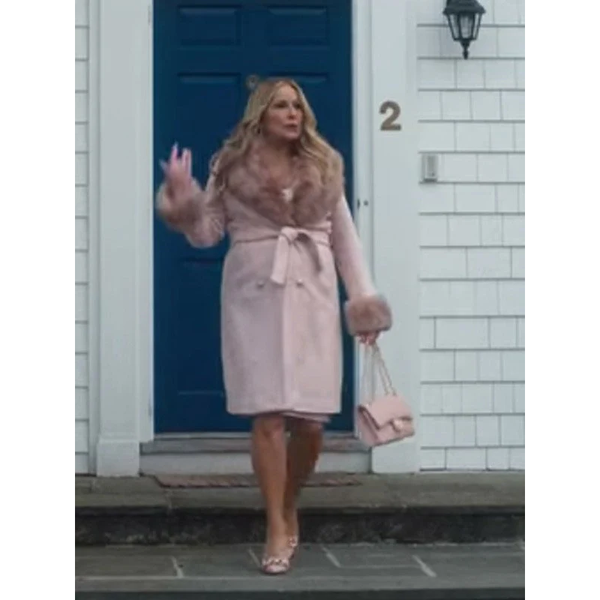 The Watcher Jennifer Coolidge Pink Fur Coat