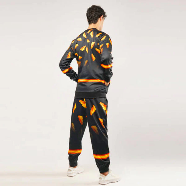 Thunder Pattern Fleece Tracksuit