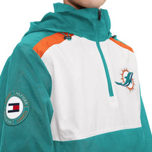 Miami Dolphins Aqua And White Half Zip Hoodie