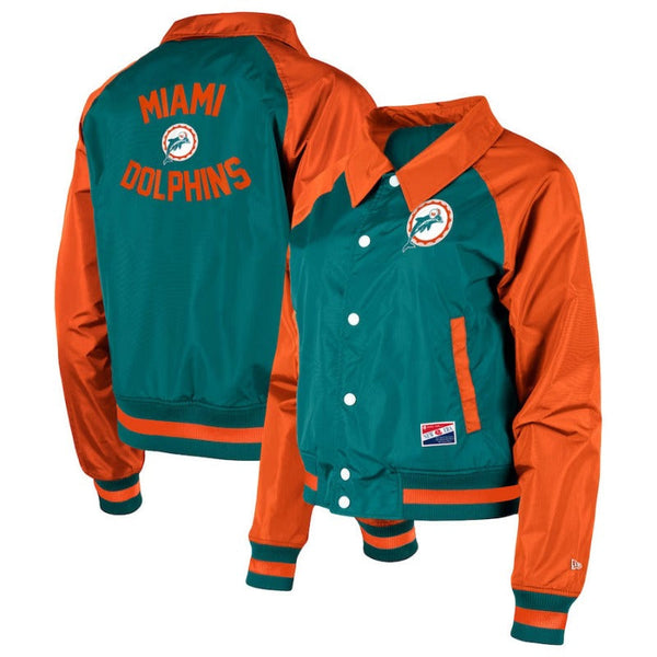 Miami Dolphins Aqua And Orange Bomber Jacket