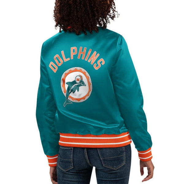 Miami Dolphins Aqua Bomber Jacket