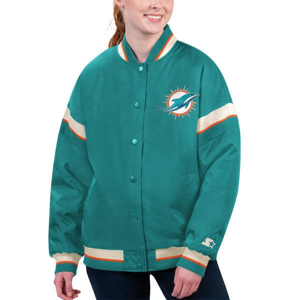 Miami Dolphins Aqua Bomber Jacket