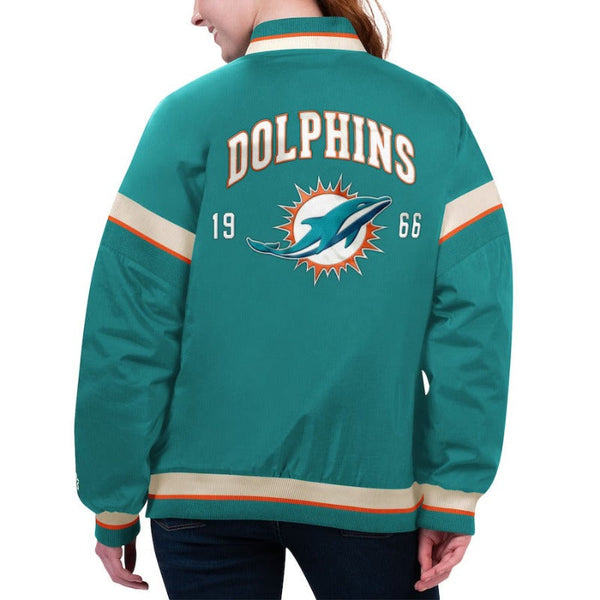 Miami Dolphins Aqua Bomber Jacket