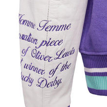 World Champs Homme Femme Letterman Purple & White Varsity Jacket